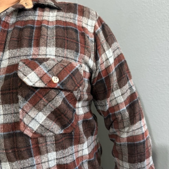 River Trade Men 100% Wool Blend ButtonDown Long Sleeves Plaid Flannel Shirt Sz L - Picture 10 of 17
